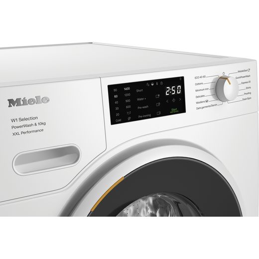 Miele W1 WSK363 WCS 10kg Washing Machine with 1400 rpm - White - Control panel shot
